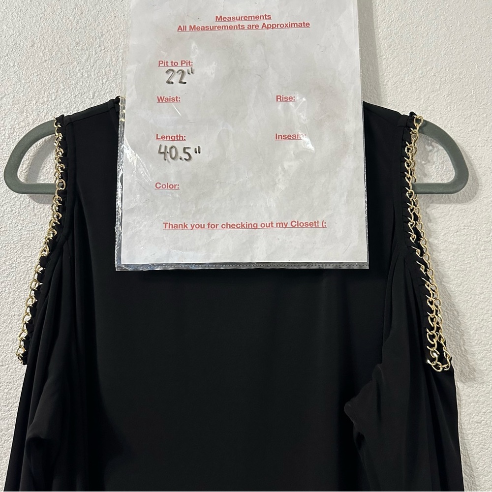 Calvin Klein Women’s Black Long Sleeve Chain Necklace‎ Sheath Dress Size 16W - Picture 6 of 6